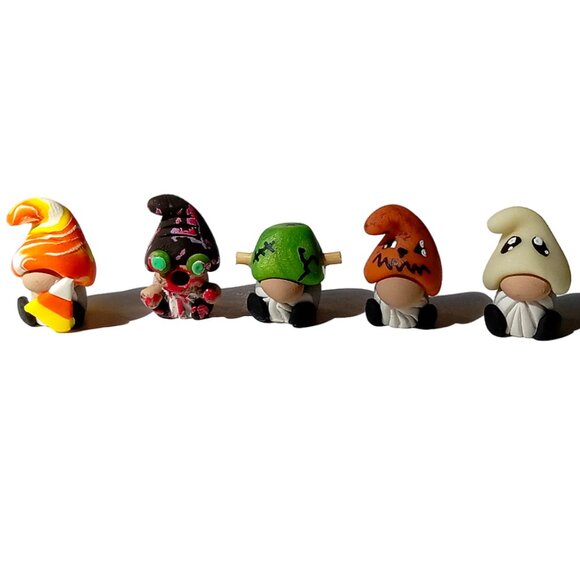Moonbies Other - Fairy Garden Gnomes, 5 Miniature Halloween Gnomes, Cute Gnomes, Tiny Handmade